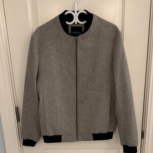 Men's Gray Wool Bomber Jacket